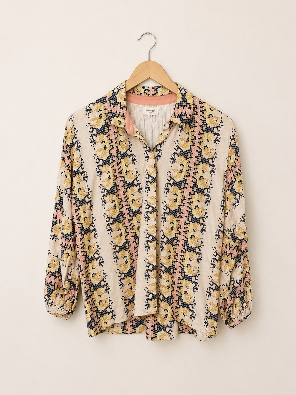 Anthropologie Porridge Abbe Button Down Snake Print Top Small